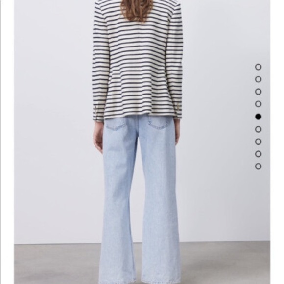 Zara Dark Blue and White Striped Blazer - Picture 3 of 13